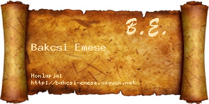 Bakcsi Emese névjegykártya